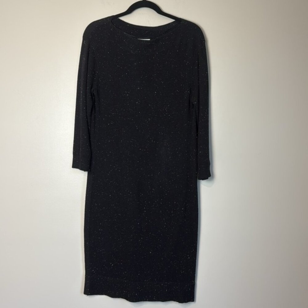LOFT Black 3/4 Sleeve Pullover lounge knit sweater dress Size S